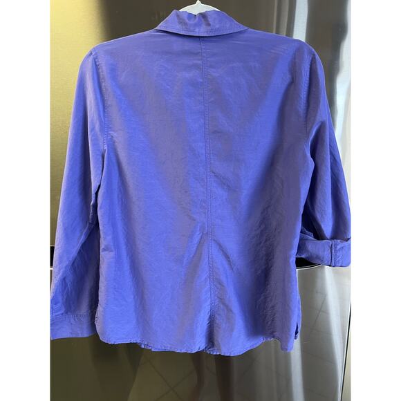 Chico’s Blouse Top Women’s 0 Silk Blend Button Up Long Sleeve Pockets Shirt - Picture 2 of 8